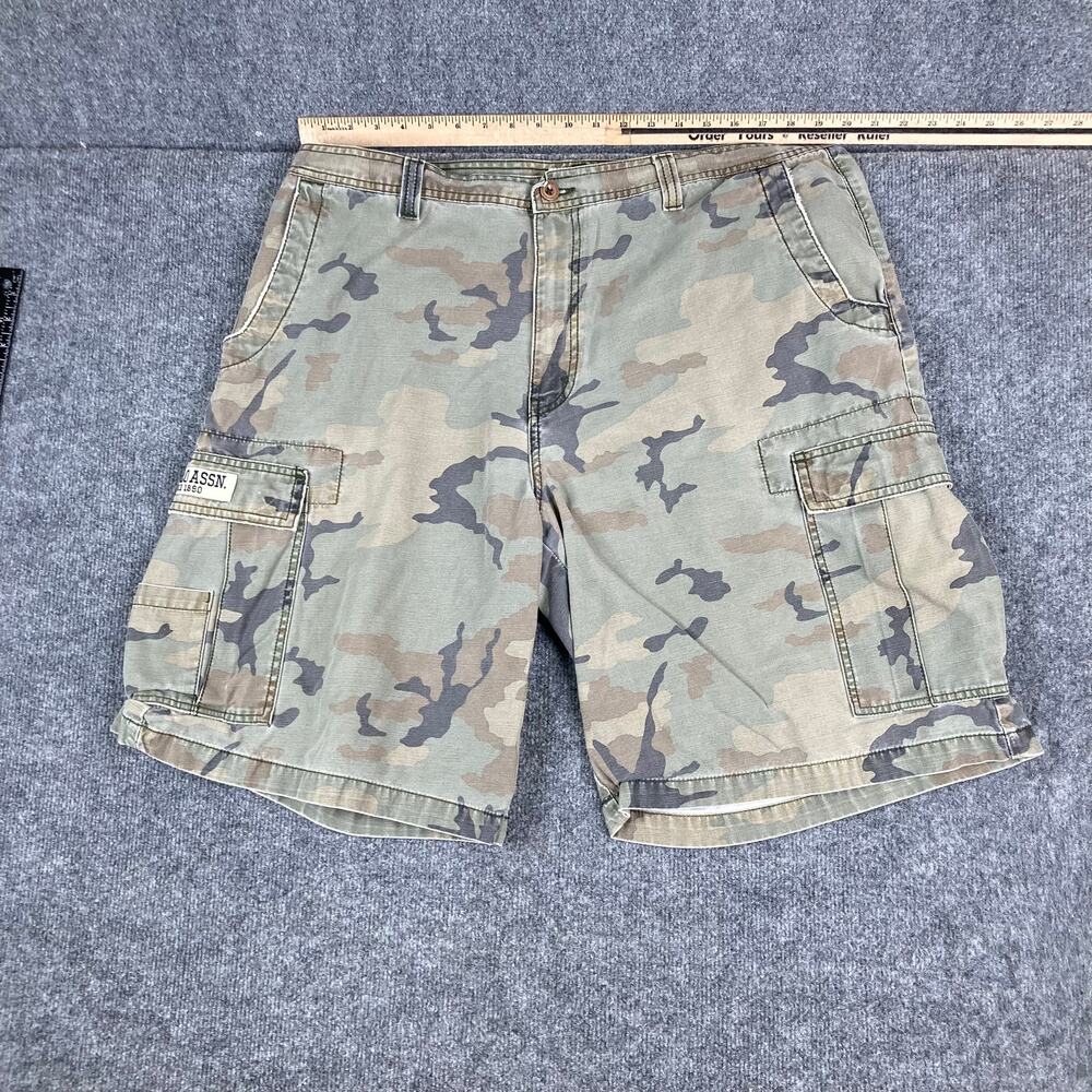 US Polo Assn Cargo Shorts Mens Size 40 Green Camo Military‎ Utility Casual